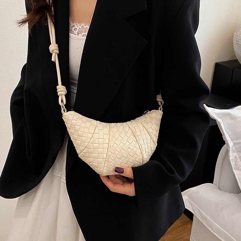 Cream Mini Croissant Sling Bag