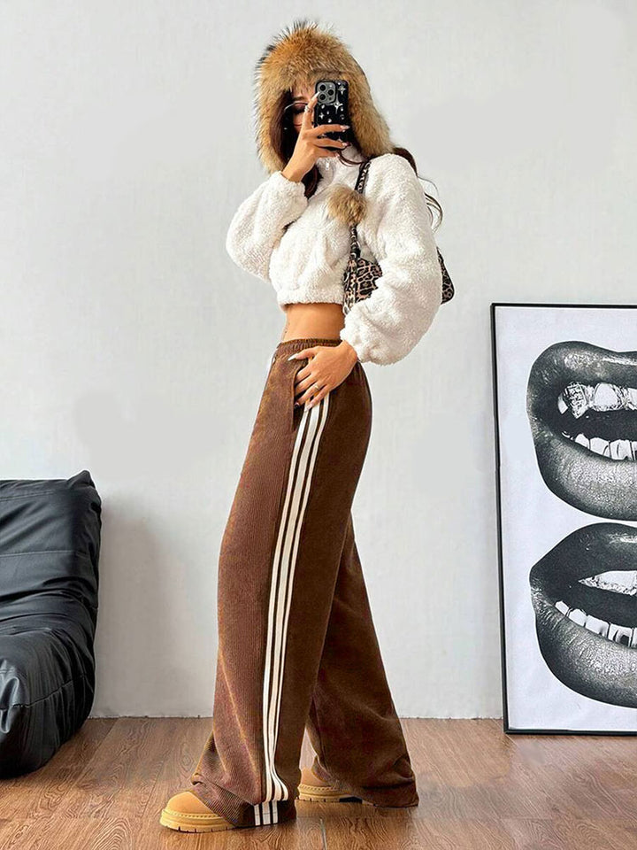 Brown Side Stripe Sweatpants