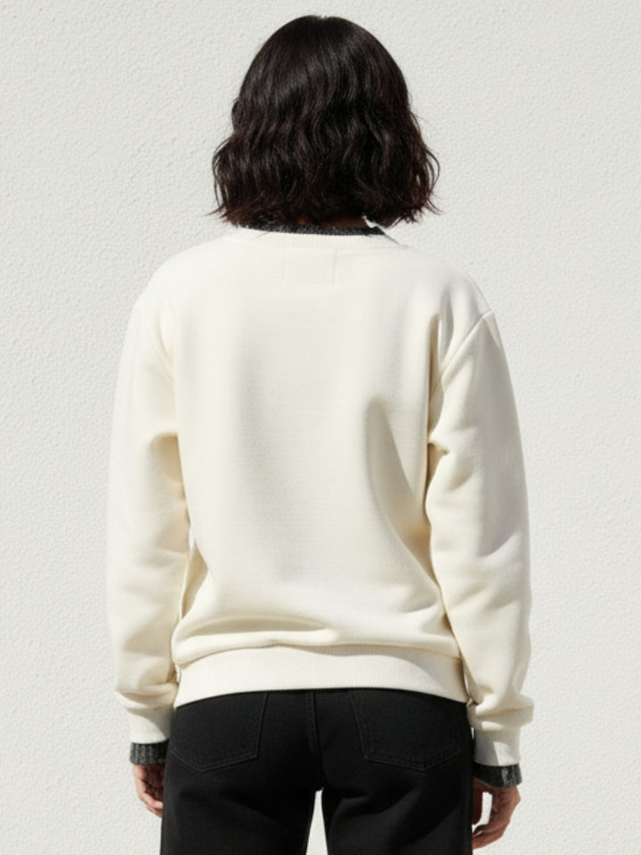 White Graphic Oversized Sweatshirt