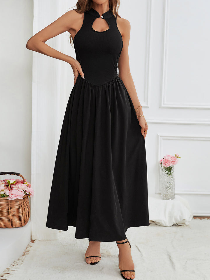 Black Halter Neck Midi Dress