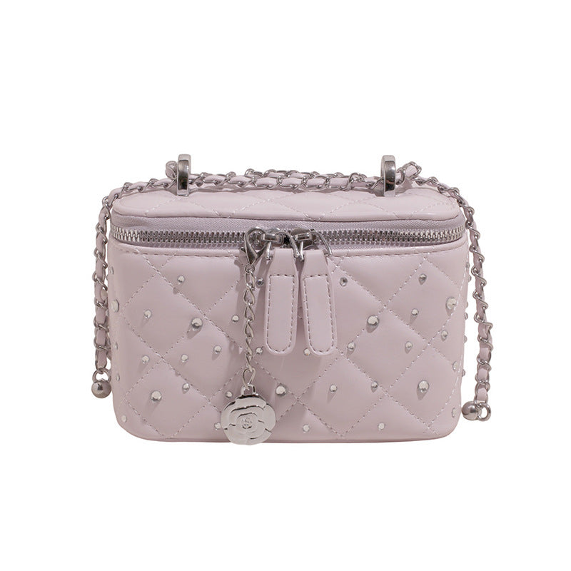 Purple Mini Squarebox Handbag