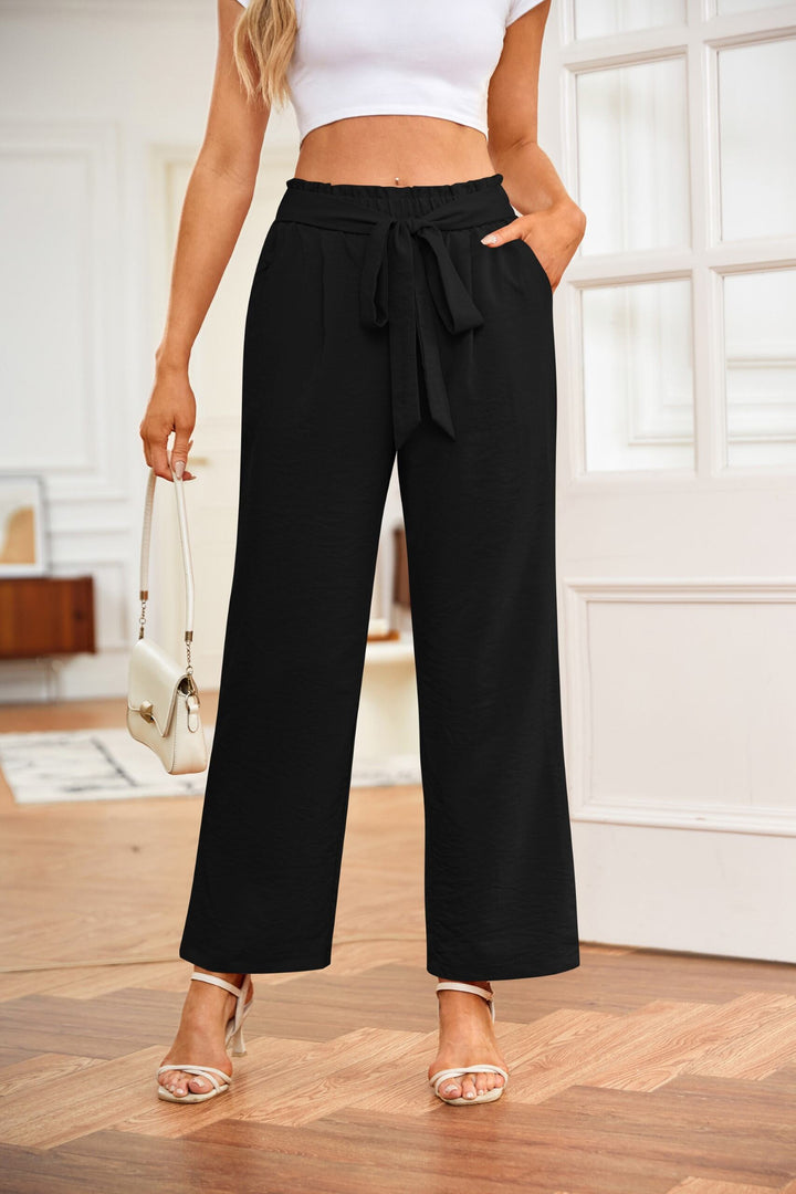Black Knot Detail Elasticated Trouser