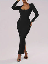 Black Full Sleeved Bodycon Maxi Dress