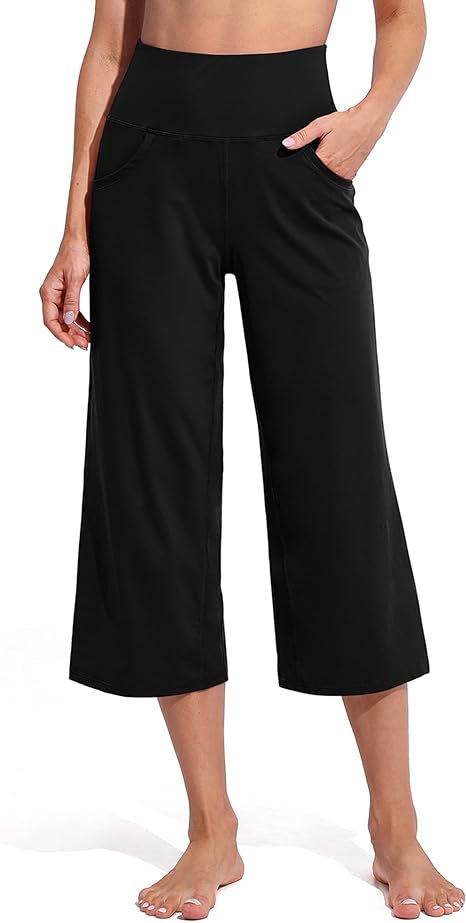 Black Flared Calf Length Trouser