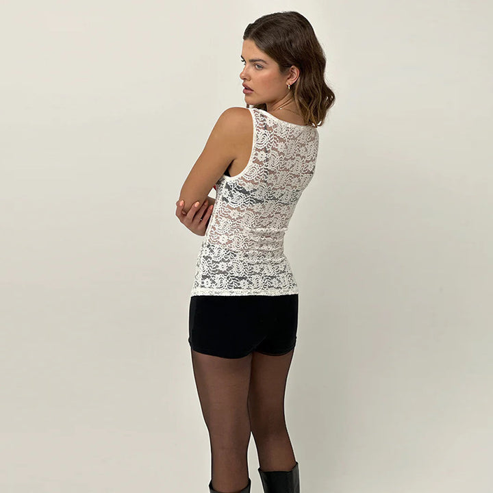 White Lace Sheer Cami