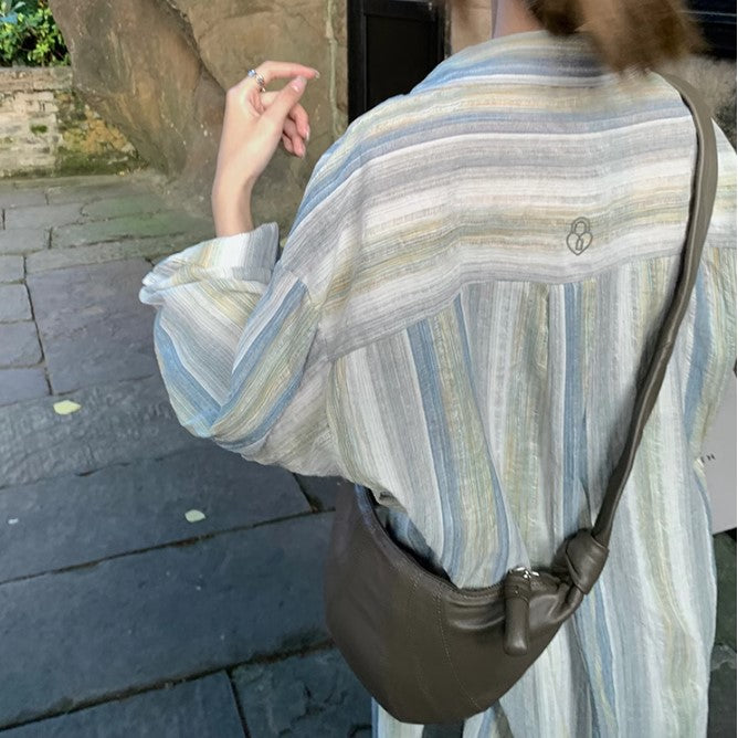 Multi Longline Multi Striped Shirt