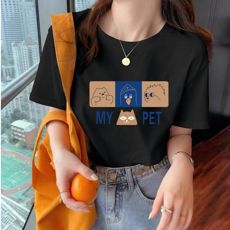 Black Chest Print Graphic Tshirt