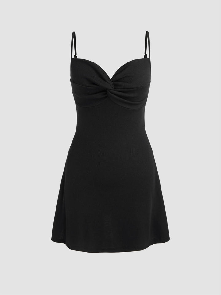 Black Strappy Sweetheart Neckline Dress