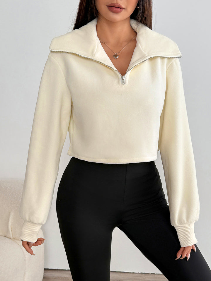 Off White Full sleeve big collar sweatshirt