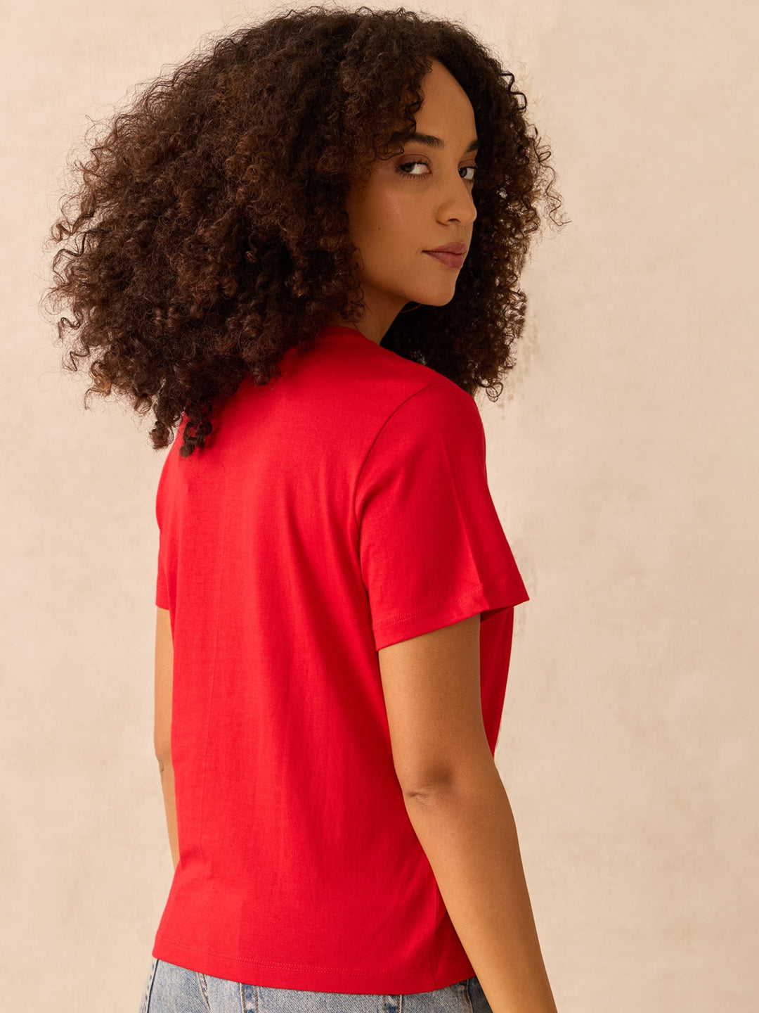 Red Regular Fit Graphic Tshirt