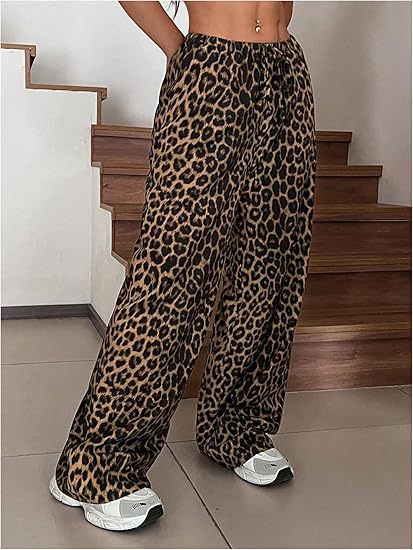 Black Baggy Fit Animal Printed Joggers