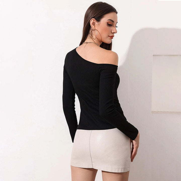 Black Off-Shoulder Cut Out Sleeve Top