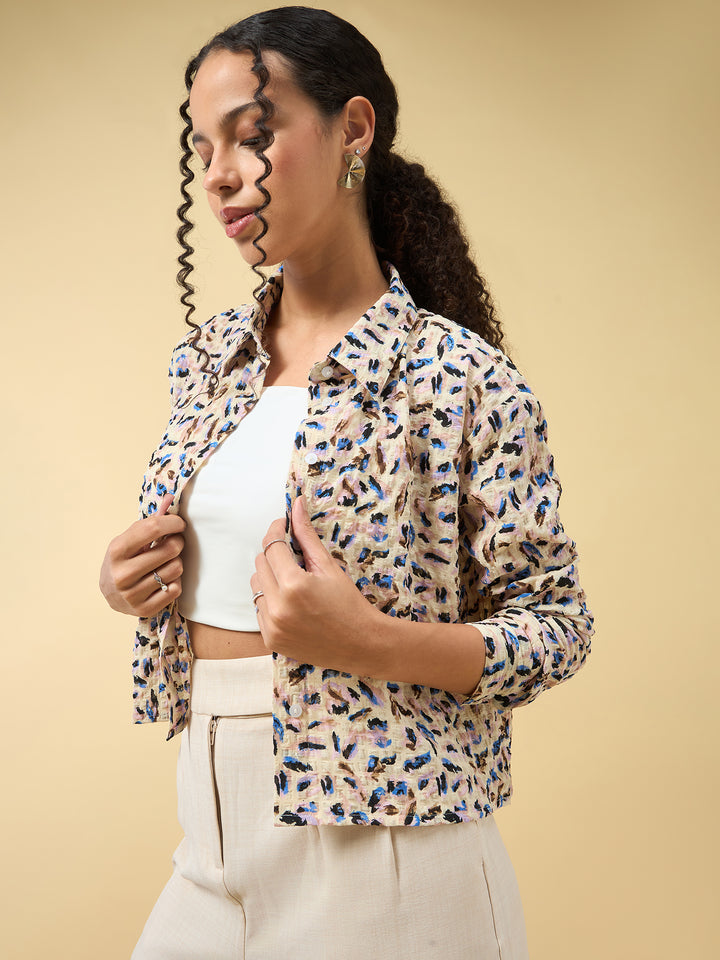 Beige Textured Shirt