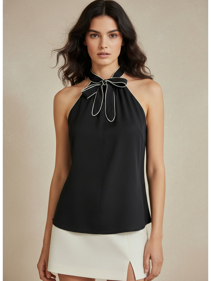 Black Halter Neck Top