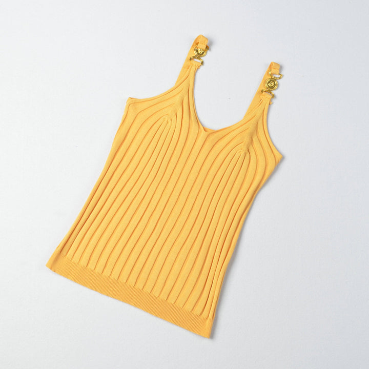 Yellow Gold Buckle Strap Cami