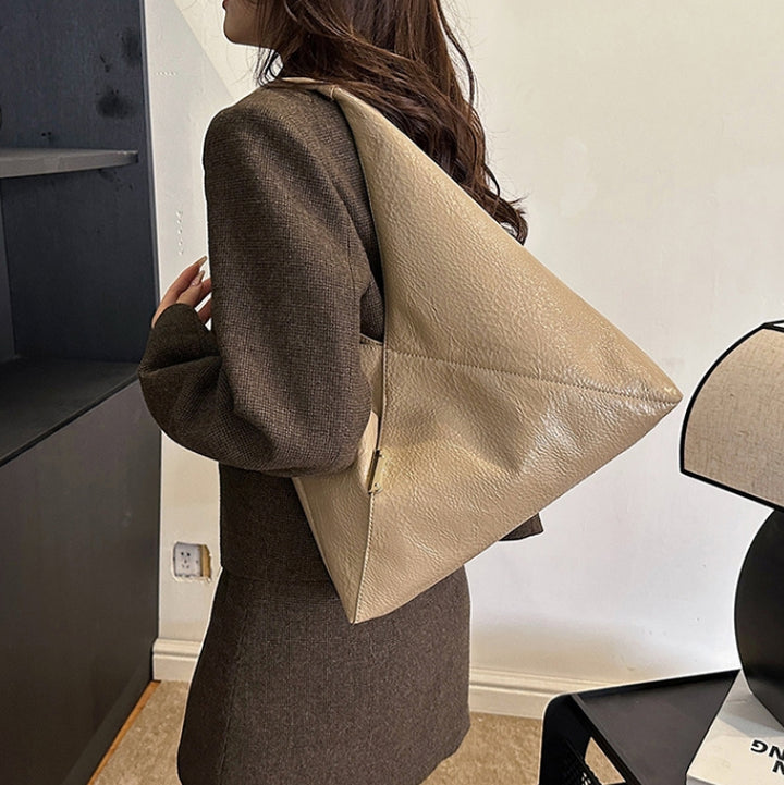 Brown Triangle Cut-Out Tote Bag