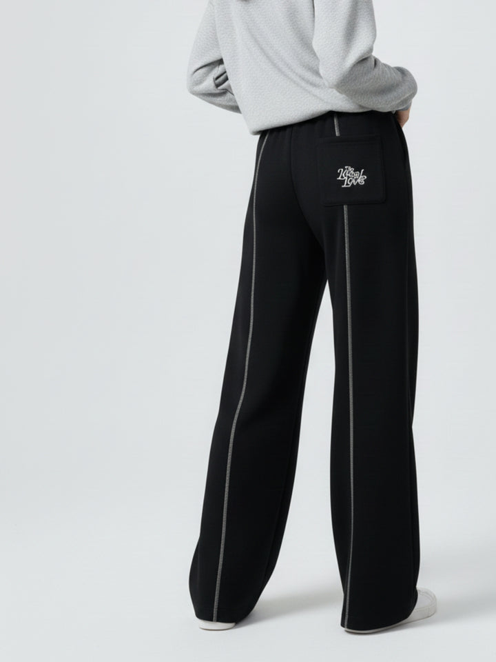 Navy Blue High Waist Baggy Pant