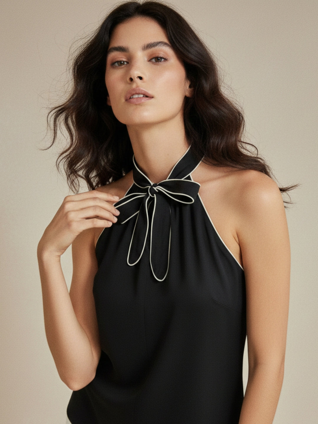 Black Halter Neck Top