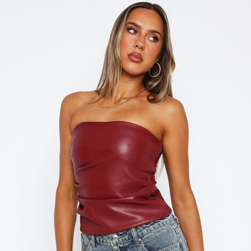 Red Tube Pu Top