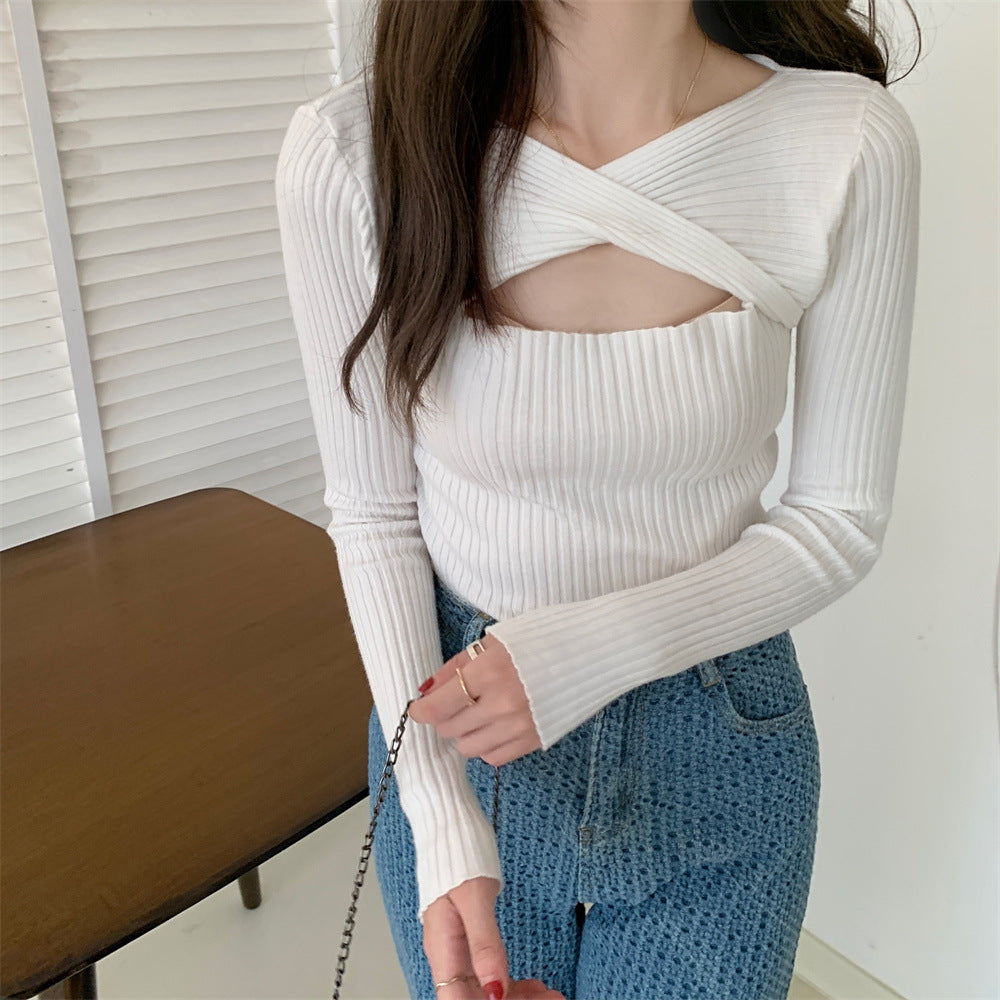 White Flat Wrap Cut Out Top