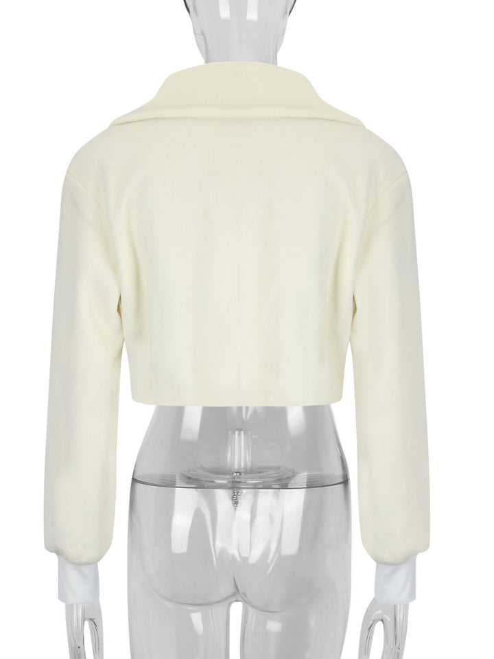 Off White Full sleeve big collar sweatshirt