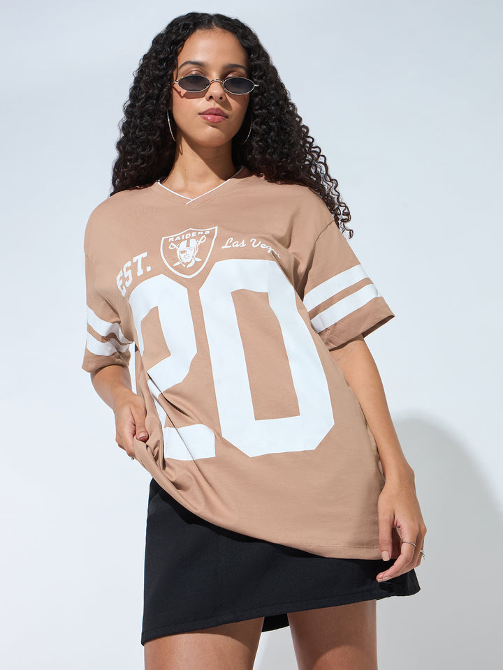 Brown Graphic Oversized T-Shirt