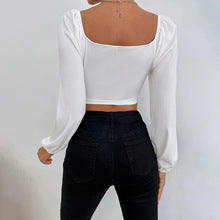 White Full Sleeved Scoop Neck Top
