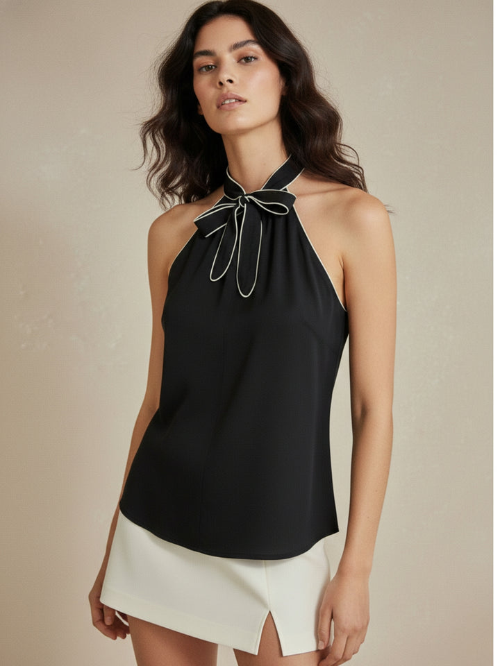 Black Halter Neck Top