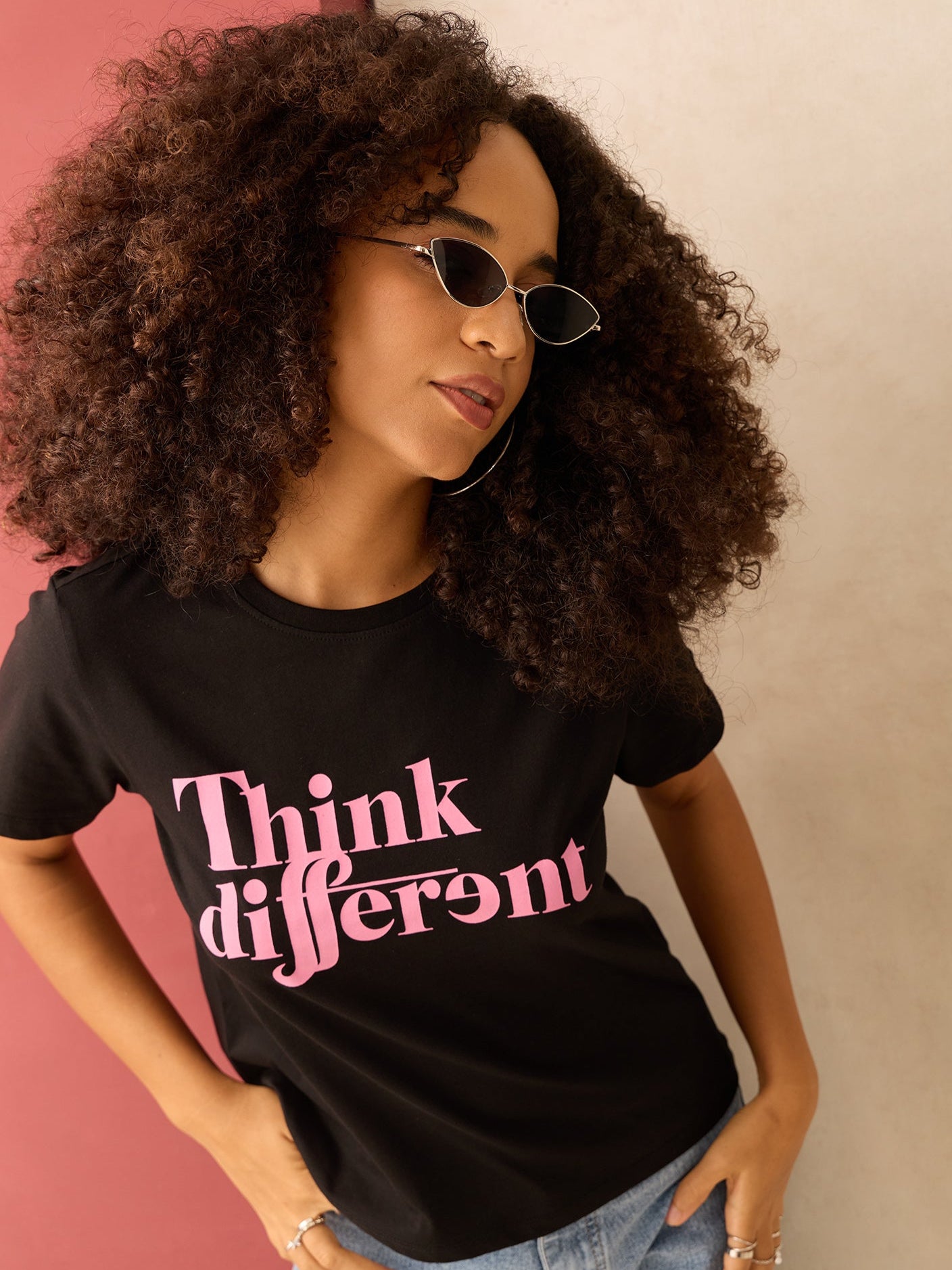 Black Regular Fit Graphic Tshirt