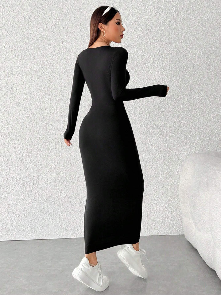 Black Full Sleeve Round Neck Sleeve