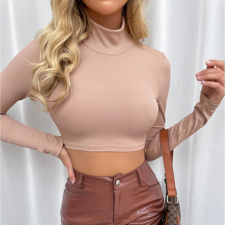 Pink Full Sleeve High Neck Back Detail Top