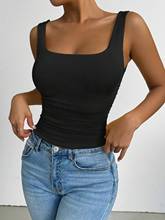 Black Wide Shoulder Strap Round Neck Top