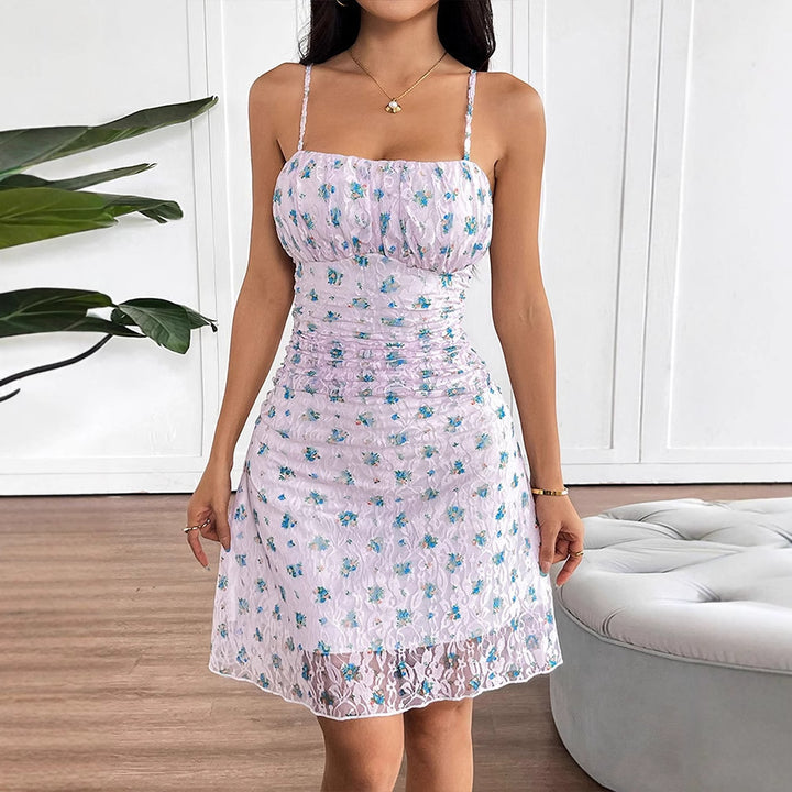 Multi Ruched Printed Mini Dress