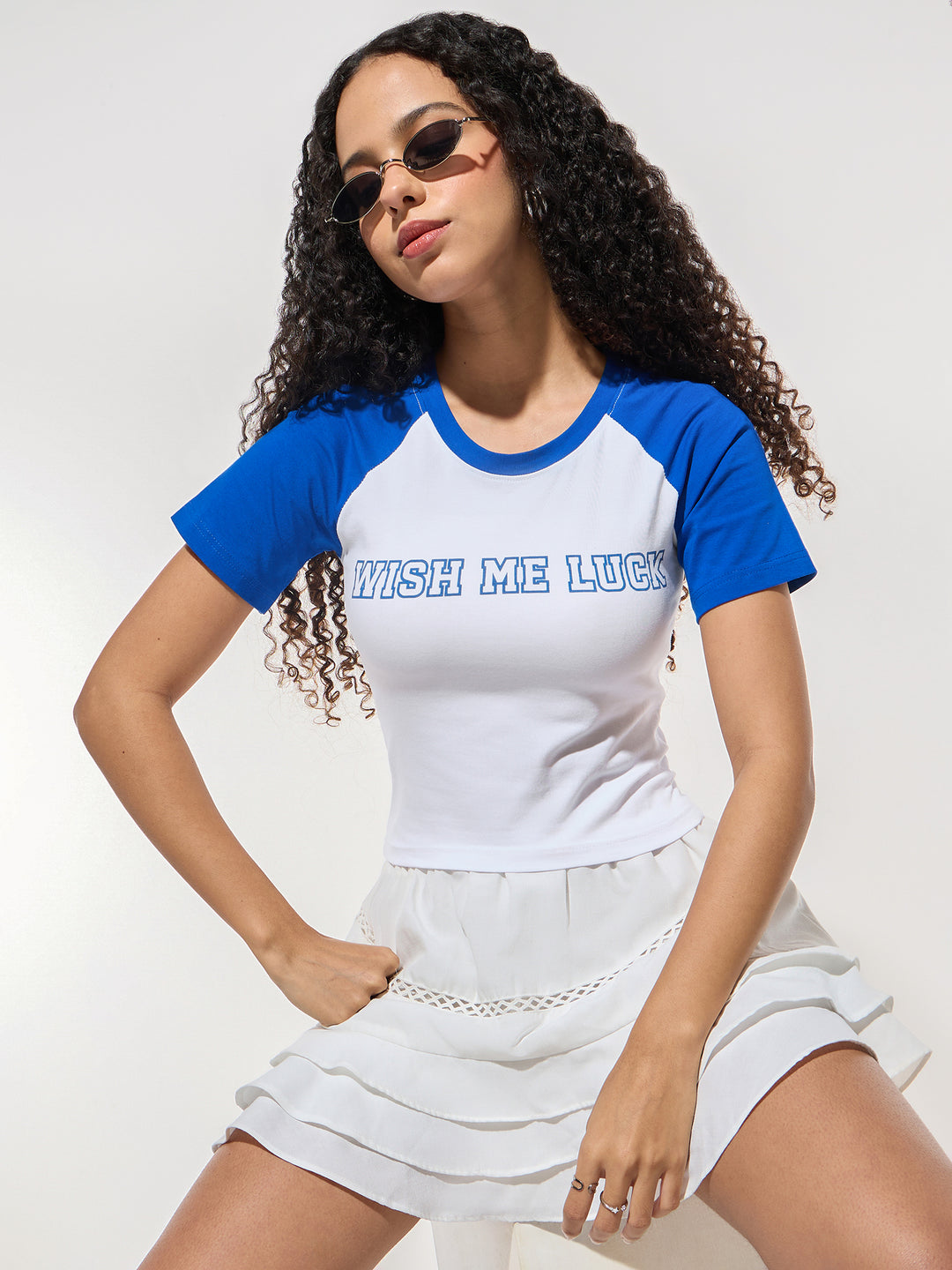 White Crew Neck Graphic Tshirt