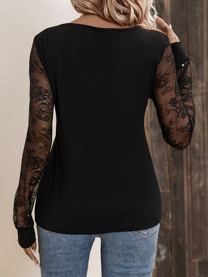 Black Full Sleeve Mesh Top