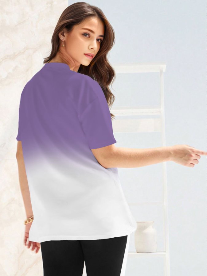 Purple Short Sleeve Graphic Print Tshirt