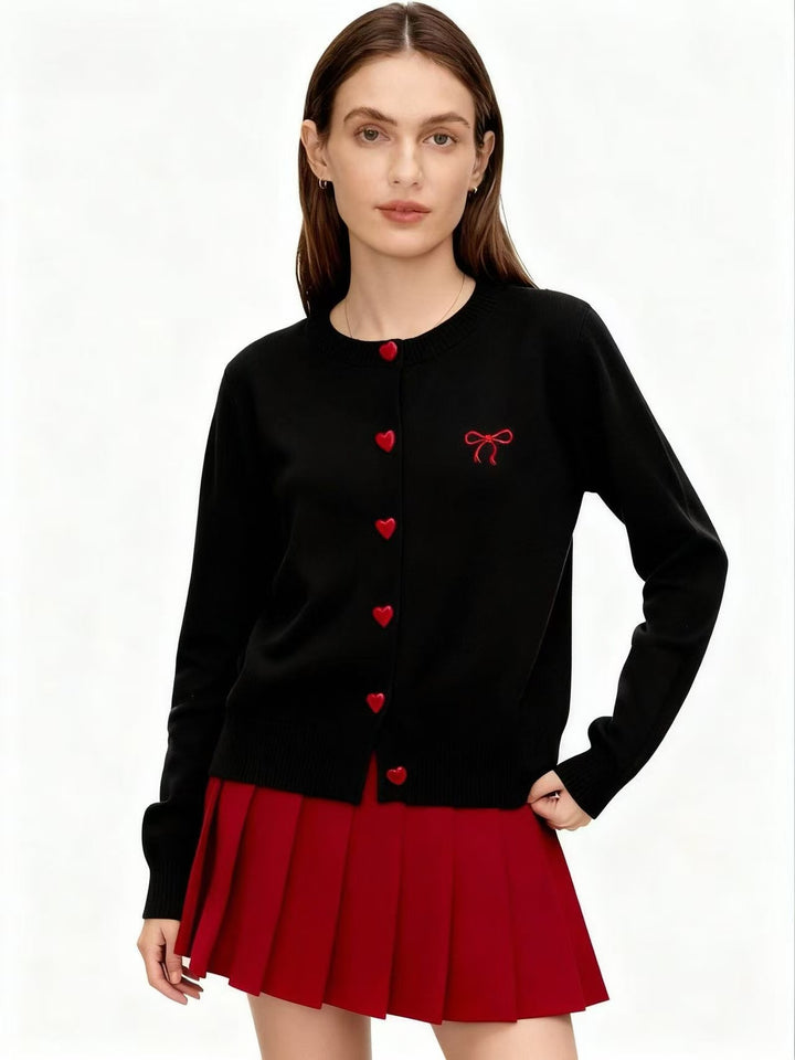 Black Full Sleeve Front Buttoned Cardigan