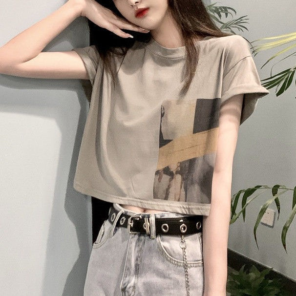 Grey Graphic Printed T-Shirt