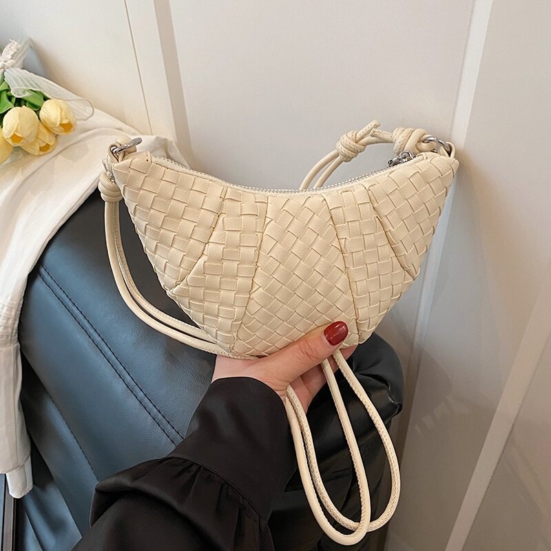 Cream Mini Croissant Sling Bag