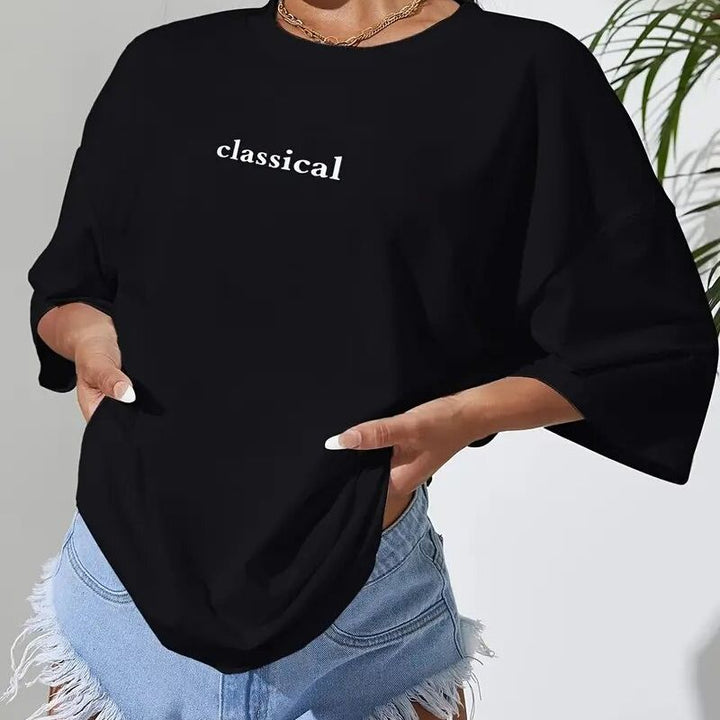 Black Chest Print Graphic Tshirt