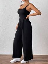 Black Shoulder Strap Back Detail Jumpsuit
