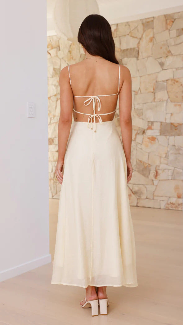 White Bustier Top Flowy Dress