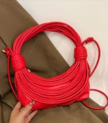 Red Coiled Metallic Sculptural Clutch