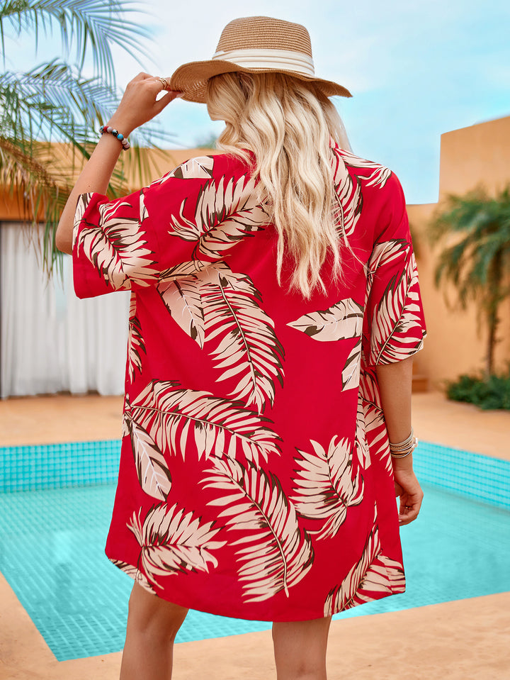 Red Bold Printed Shirt And Shorts Co-Ord Set