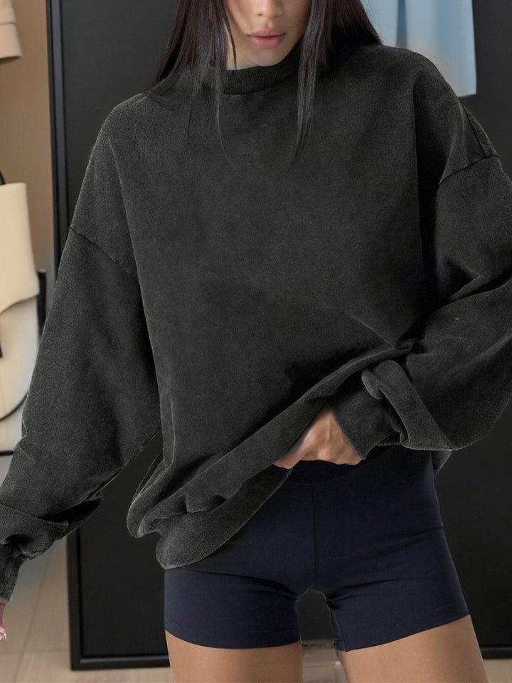 Charcoal One shoulder relaxed sweatshirt