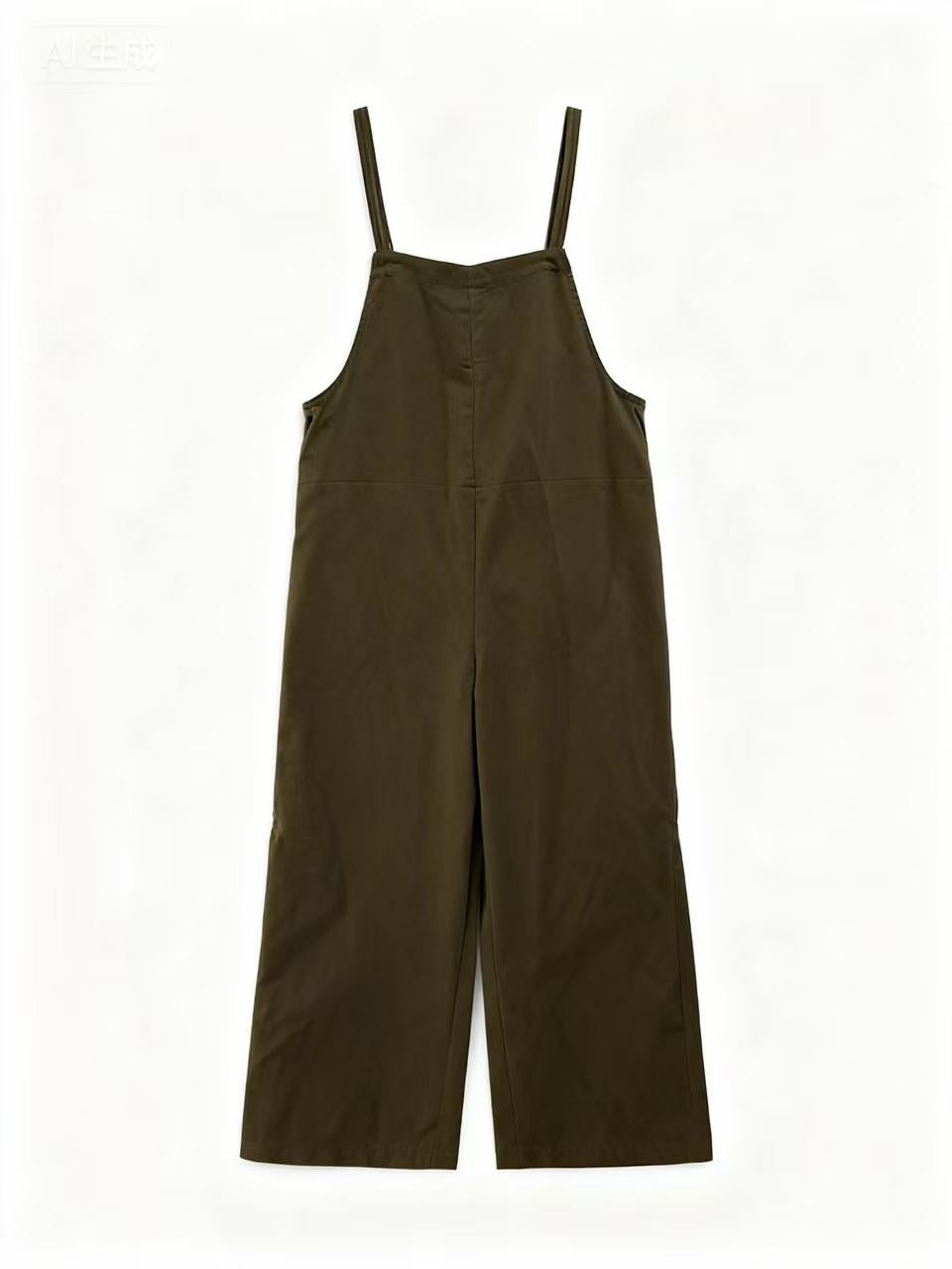 Olive Double Spaghetti Strap Jumpsuits