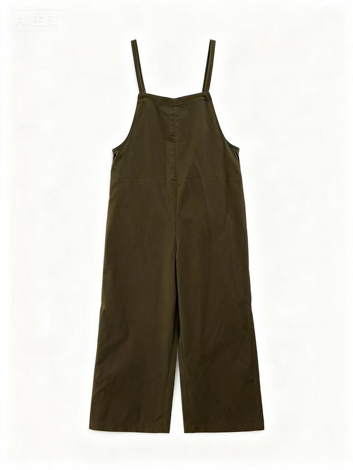 Olive Double Spaghetti Strap Jumpsuits
