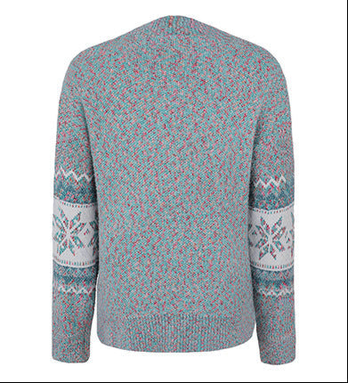 Grey Full Sleeves Printed Sweater