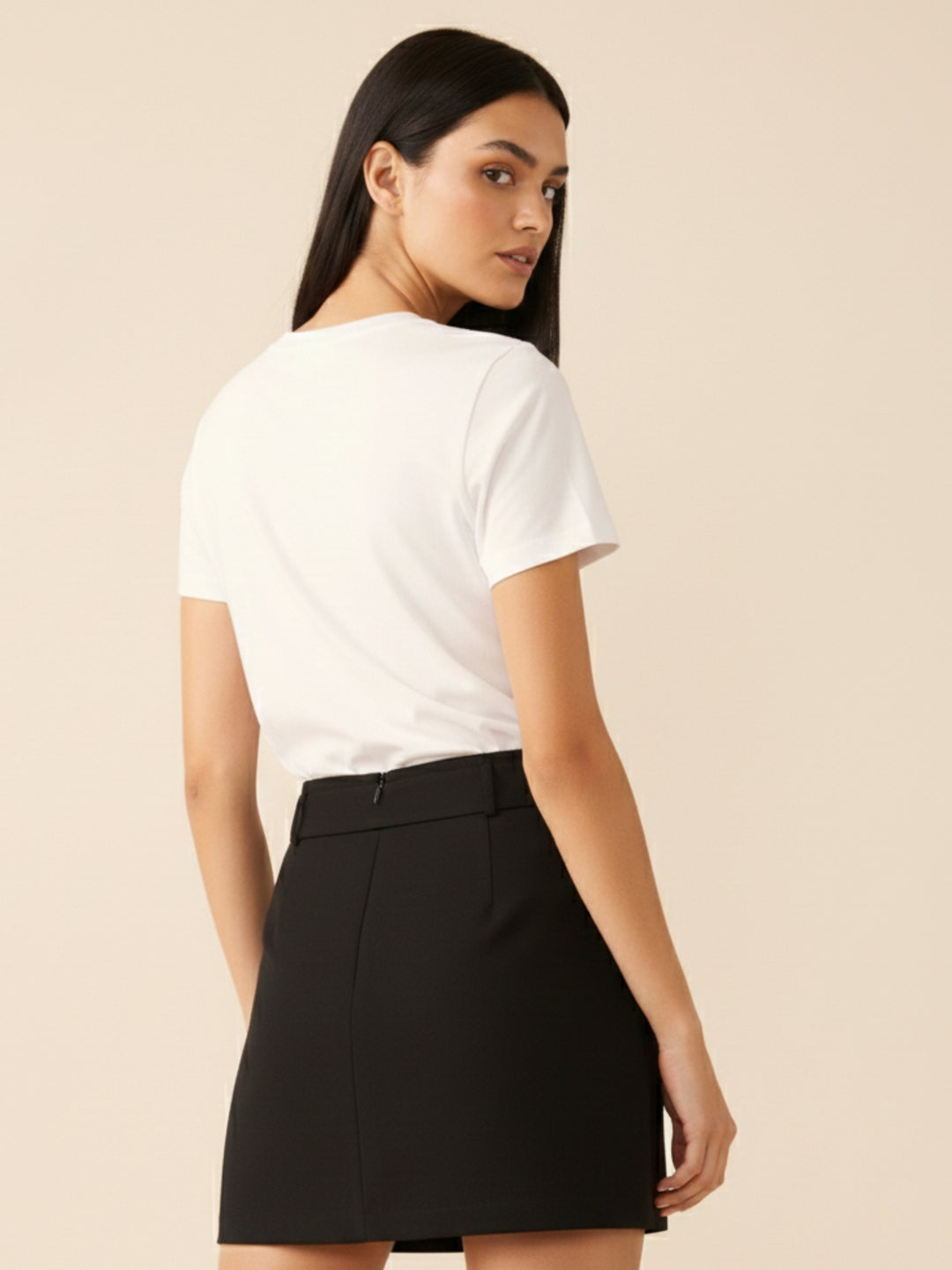 White Short Sleeves Crew Neck T-Shirt