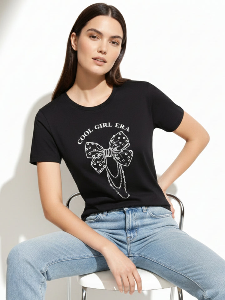 Black Short Sleeves Crew Neck T-Shirt